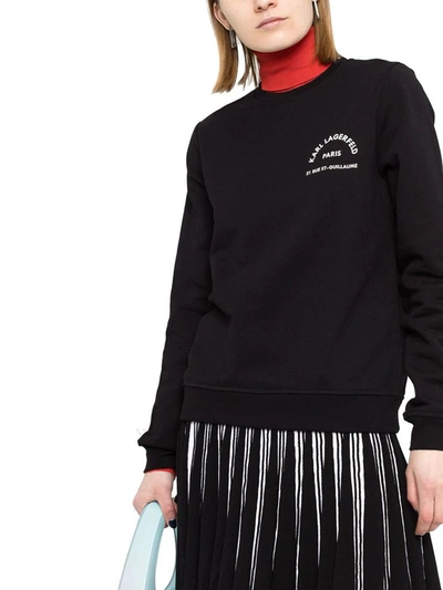 Shop Karl Lagerfeld Women's Black Cotton Sweatshirt