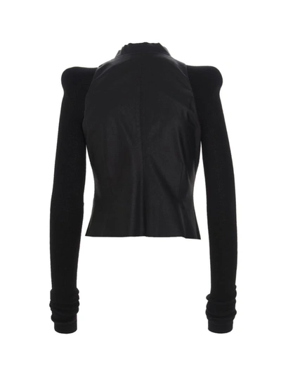 Shop Rick Owens Women's Black Leather Outerwear Jacket
