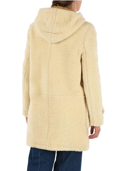 Shop Saint Laurent Women's White Wool Coat