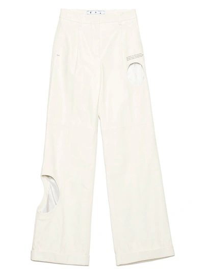 Shop Off-white Women's White Leather Pants