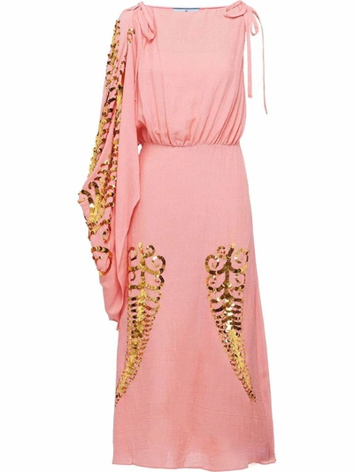 Shop Prada Women's Pink Silk Dress