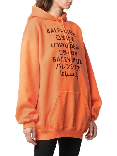 Shop Balenciaga Women's Orange Cotton Sweatshirt