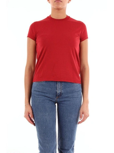 Shop Rick Owens Women's Red Cotton T-shirt