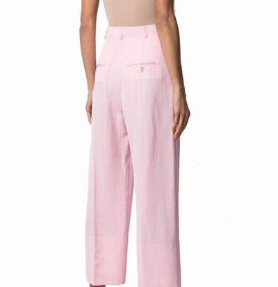 Shop Jacquemus Women's Pink Viscose Pants