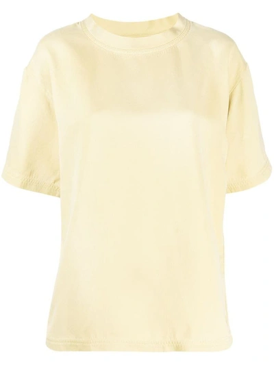 Shop Bottega Veneta Women's Yellow Silk T-shirt