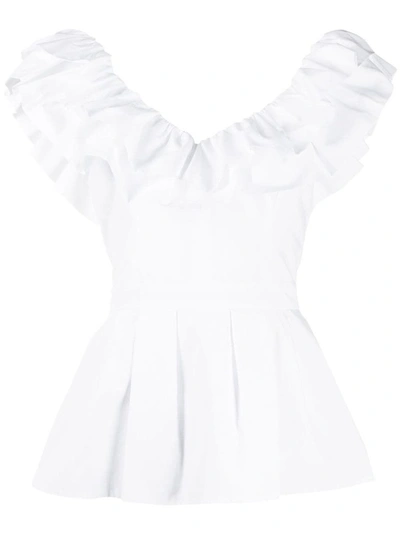 Shop Alexander Mcqueen Women's White Cotton Top