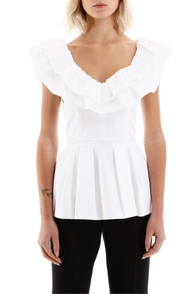 Shop Alexander Mcqueen Women's White Cotton Top