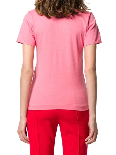 Shop Comme Des Garçons Play Women's Pink Cotton T-shirt