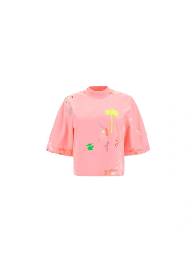 Shop Palm Angels Women's Pink Other Materials T-shirt