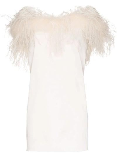 Shop Saint Laurent Women's White Acetate Dress