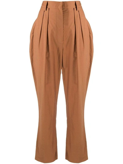 Shop Nanushka Women's Brown Cotton Pants
