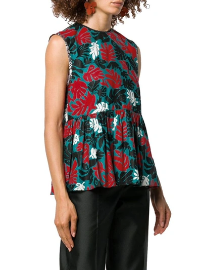 Shop Marni Women's Multicolor Linen Top