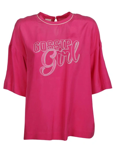 Shop Pinko Women's Fuchsia Cotton T-shirt