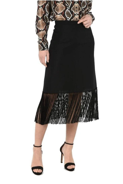 Shop Burberry Women's Black Wool Skirt