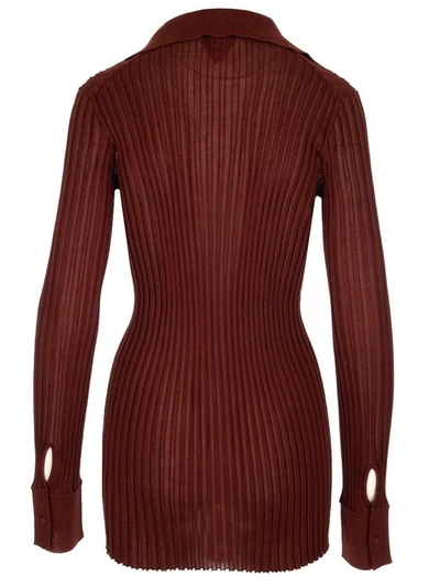 Shop Bottega Veneta Women's Brown Silk Top