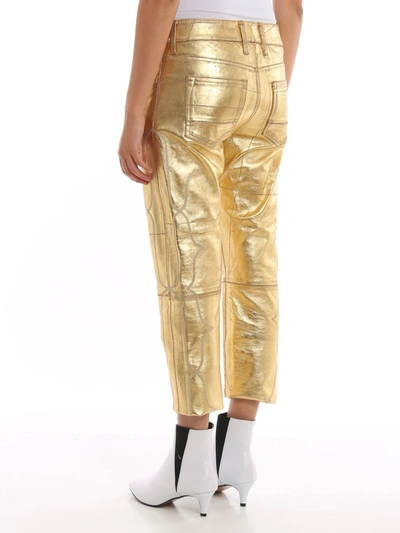 Shop Golden Goose Women's Gold Leather Pants