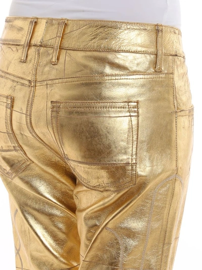 Shop Golden Goose Women's Gold Leather Pants