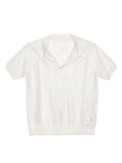 Shop Maison Margiela Women's White Viscose Polo Shirt