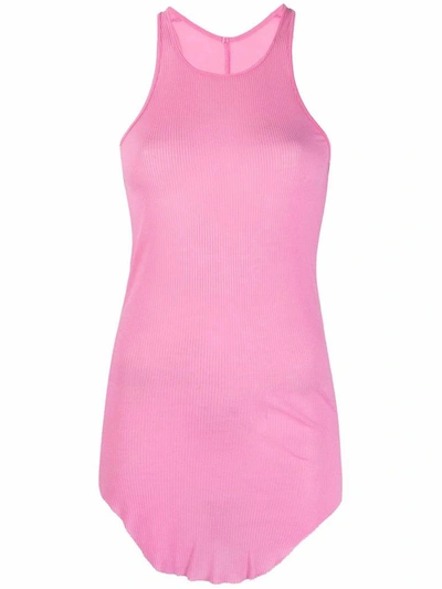 Shop Rick Owens Women's Pink Viscose Tank Top