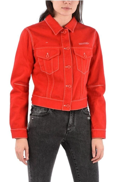 Shop Off-white Women's Red Cotton Outerwear Jacket