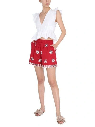 Shop Red Valentino Women's Red Other Materials Shorts