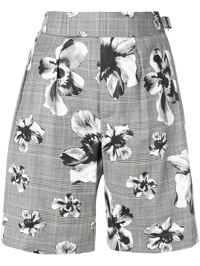 Shop Neil Barrett Women's Grey Wool Shorts