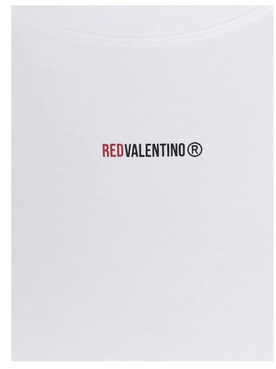 Shop Red Valentino Women's White Cotton T-shirt
