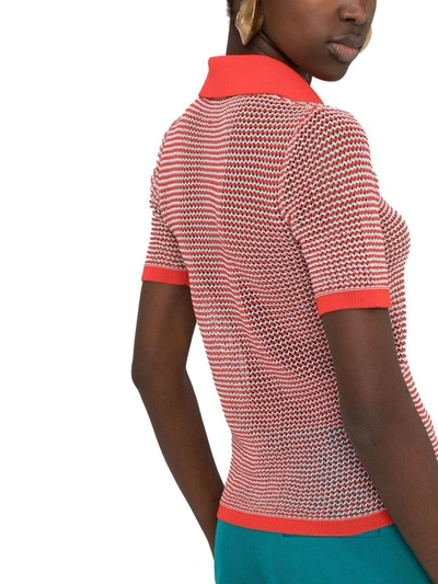 Shop Bottega Veneta Women's Red Cotton Polo Shirt