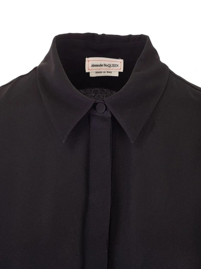 Shop Alexander Mcqueen Women's Black Silk Shirt