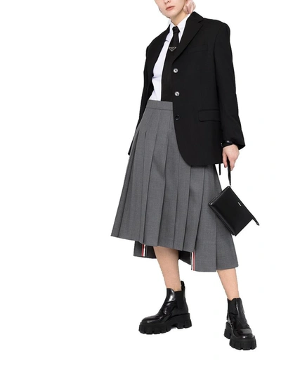 Shop Thom Browne Women's Grey Wool Skirt