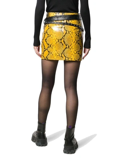 Shop Ben Taverniti Unravel Project Unravel Project Women's Yellow Leather Skirt