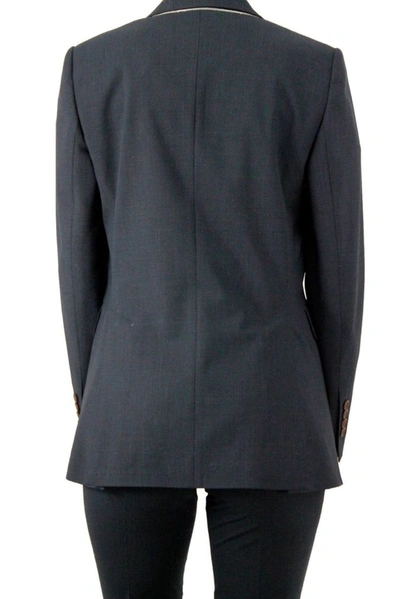 Shop Brunello Cucinelli Women's Grey Wool Blazer