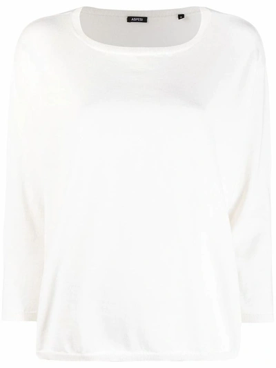 Shop Aspesi Women's White Cotton Sweater