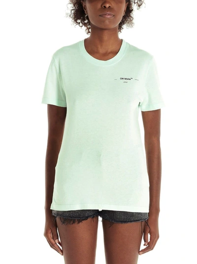 Shop Off-white Women's Light Blue Cotton T-shirt