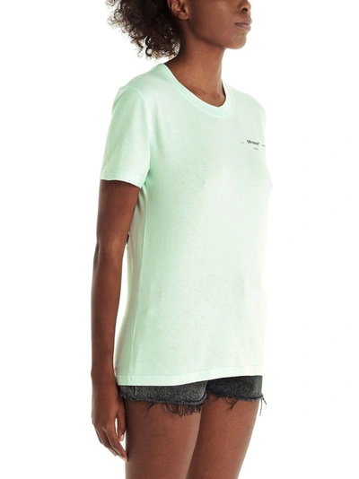 Shop Off-white Women's Light Blue Cotton T-shirt