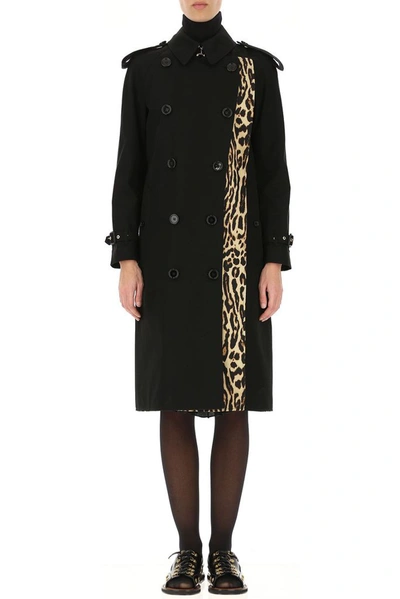 Shop Burberry Women's Black Cotton Trench Coat