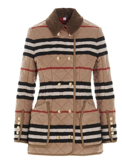 Shop Burberry Women's Multicolor Other Materials Outerwear Jacket