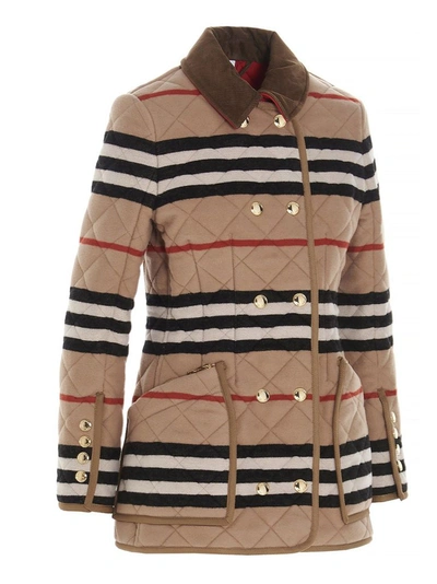 Shop Burberry Women's Multicolor Other Materials Outerwear Jacket