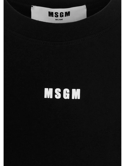Shop Msgm Women's Black Cotton Tank Top