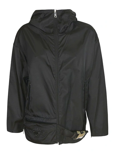 Shop Prada Women's Black Polyester Outerwear Jacket
