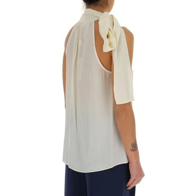 Shop Michael Kors Women's White Silk Top