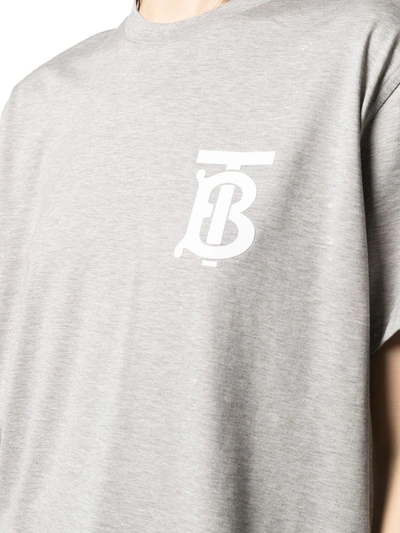 Shop Burberry Women's Grey Cotton T-shirt