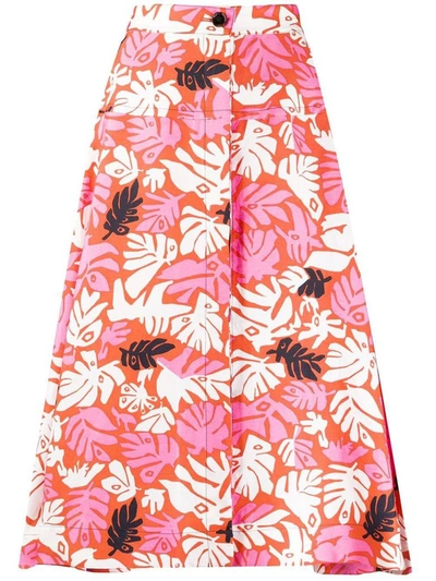 Shop Marni Women's Pink Fabric Skirt