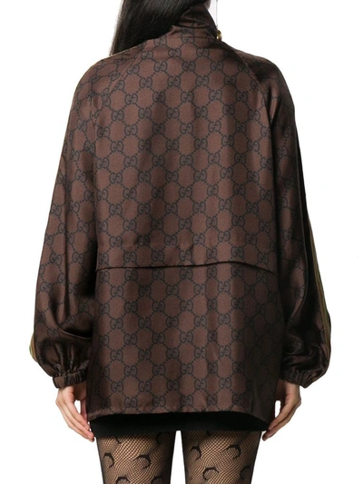 Shop Gucci Women's Brown Silk Jacket