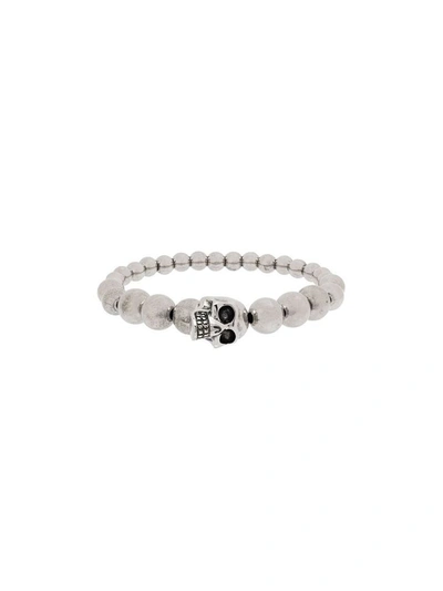 Shop Alexander Mcqueen Men's Silver Metal Bracelet