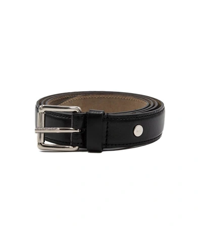 Shop Ami Alexandre Mattiussi Men's Black Leather Belt