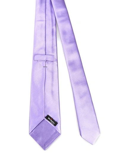 Shop Kiton Men's Purple Silk Tie