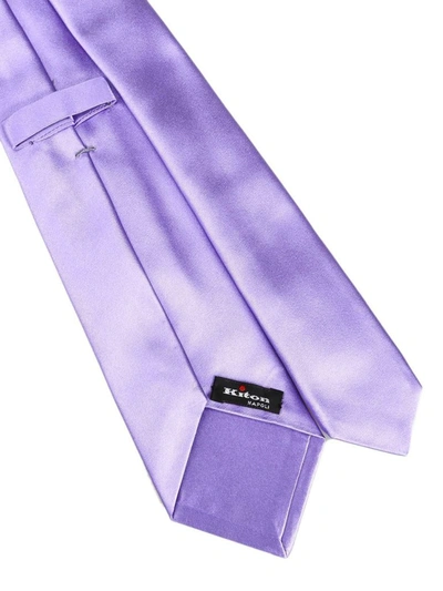 Shop Kiton Men's Purple Silk Tie