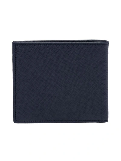 Shop Prada Men's Blue Leather Wallet