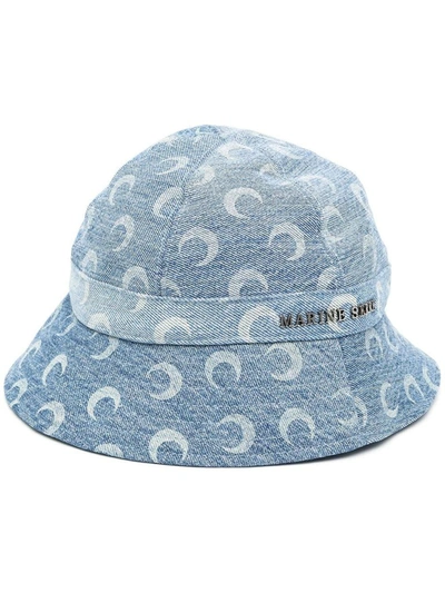 Shop Marine Serre Men's Light Blue Cotton Hat